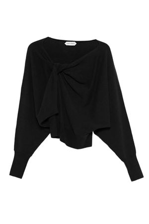 Maglione in lana vergine, seta e cashmere nero ALBERTA FERRETTI | A091466010555